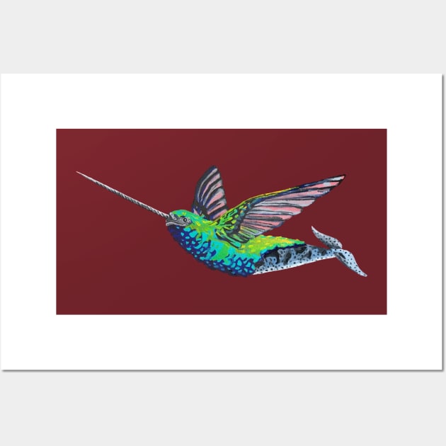 Narwhal Hummingbird Wall Art by RaLiz